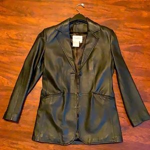 Pamela McCoy black mid length jacket.